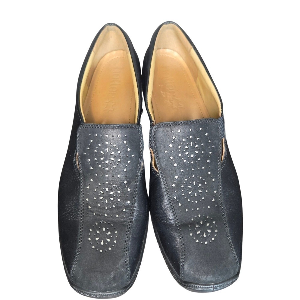Hotter Leather Comfort Shoes Womens US 10 EU 42 Black Slip On Walking Shoes